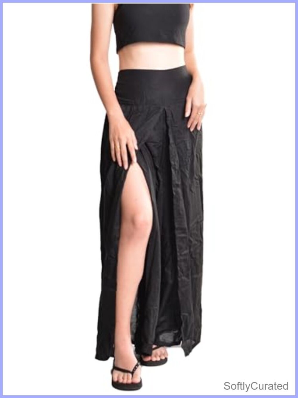 Womens Rayon Palazzo Pants Wide Leg Slit Flowy Boho Beach Yoga Lounge